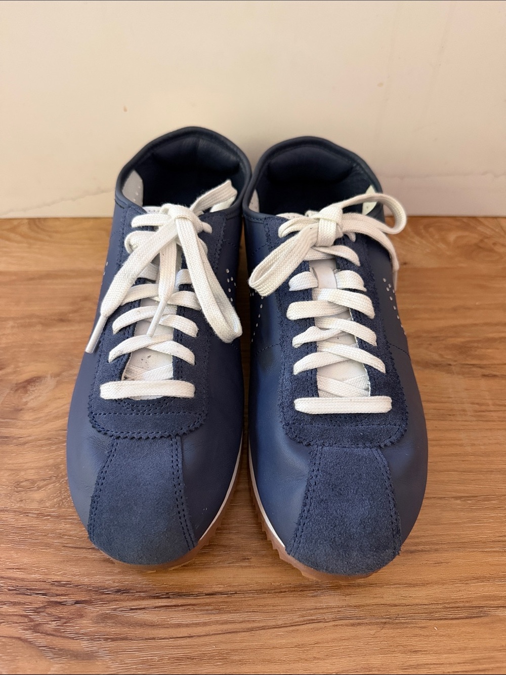 Nike Cortez Leather Women's Size 9.5 Midnight Navy Perforated Swoosh HQ1841-400